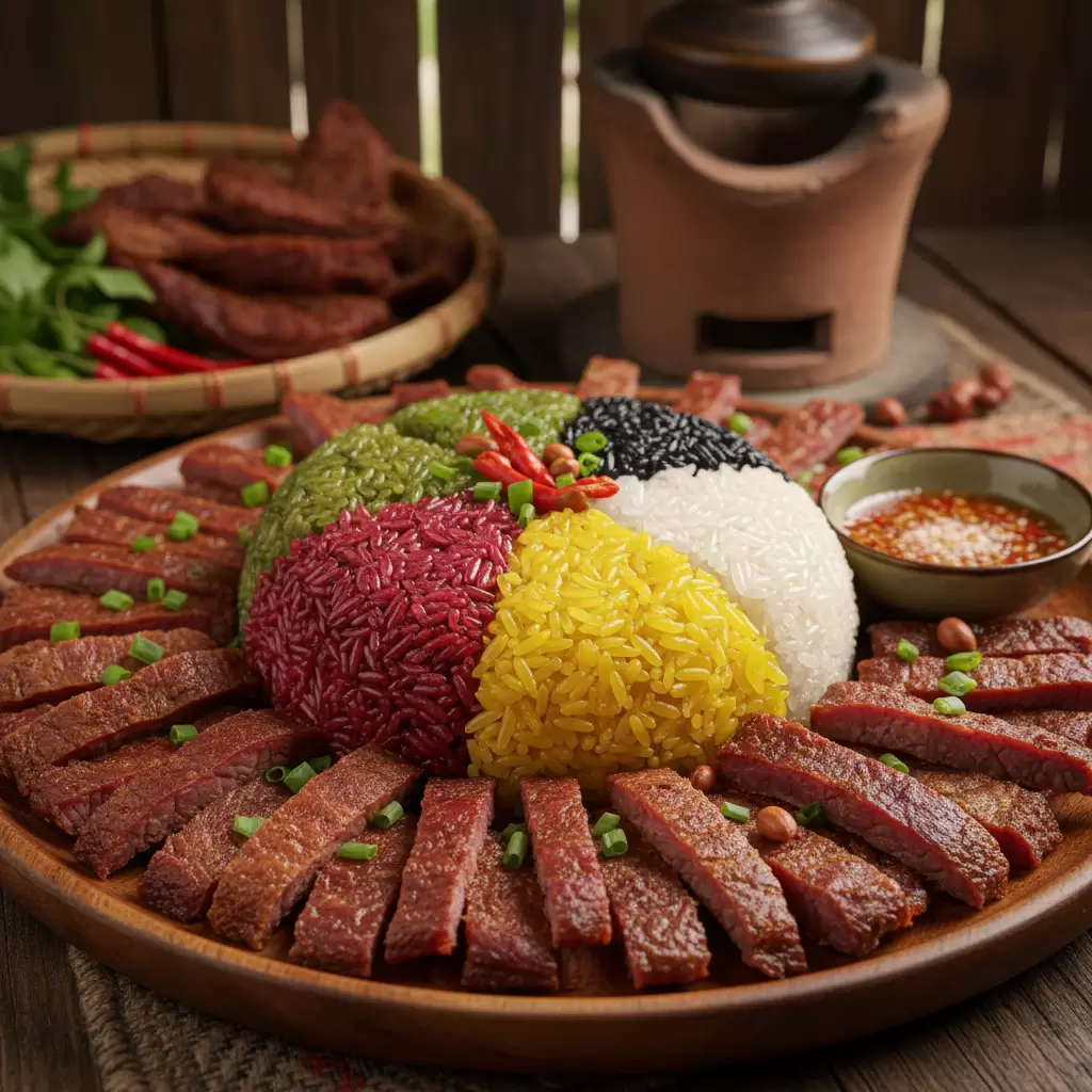 Thịt trâu gác bếp và các món ăn địa phương là phần không thể thiếu trong hành trình khám phá Tà Xúa