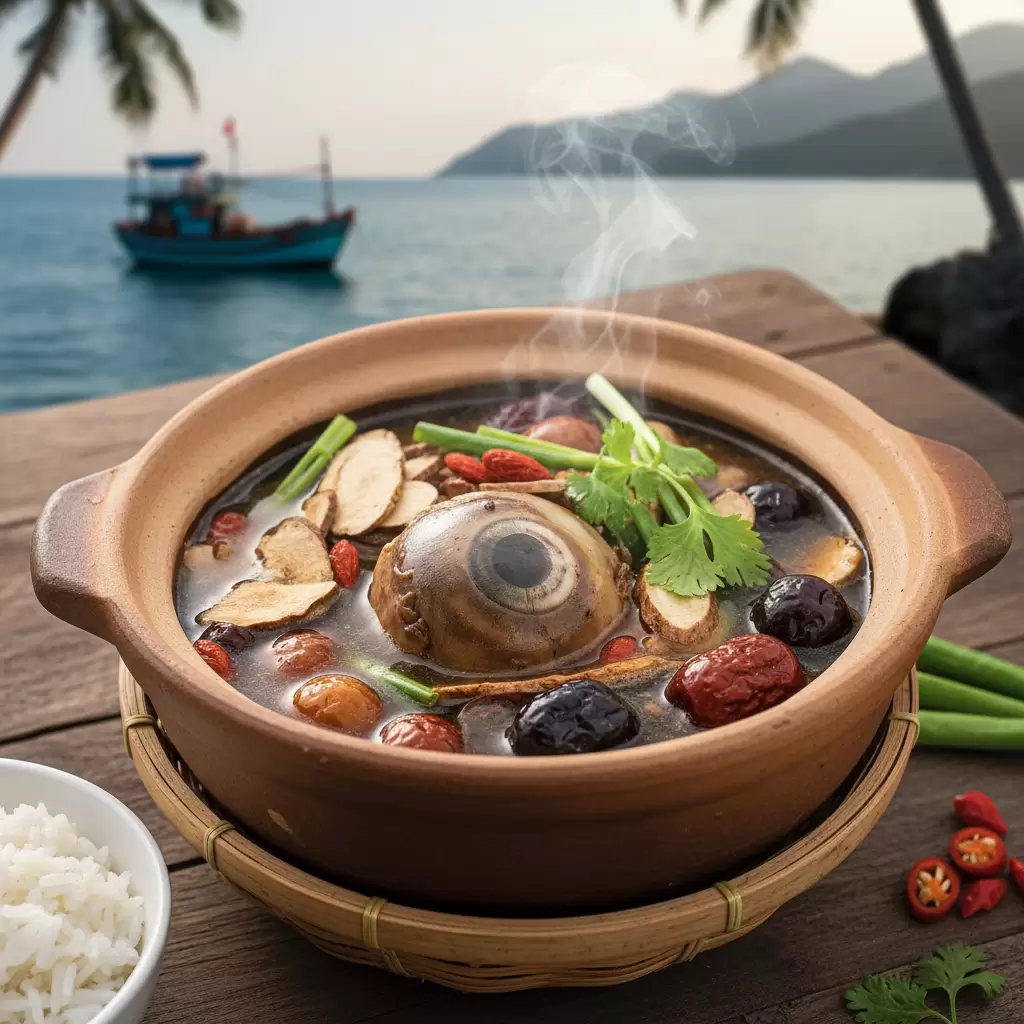 Mắt cá ngừ đại dương tiềm thuốc bắc món ăn đặc trưng mang lại giá trị dinh dưỡng cao của Tuy Hòa