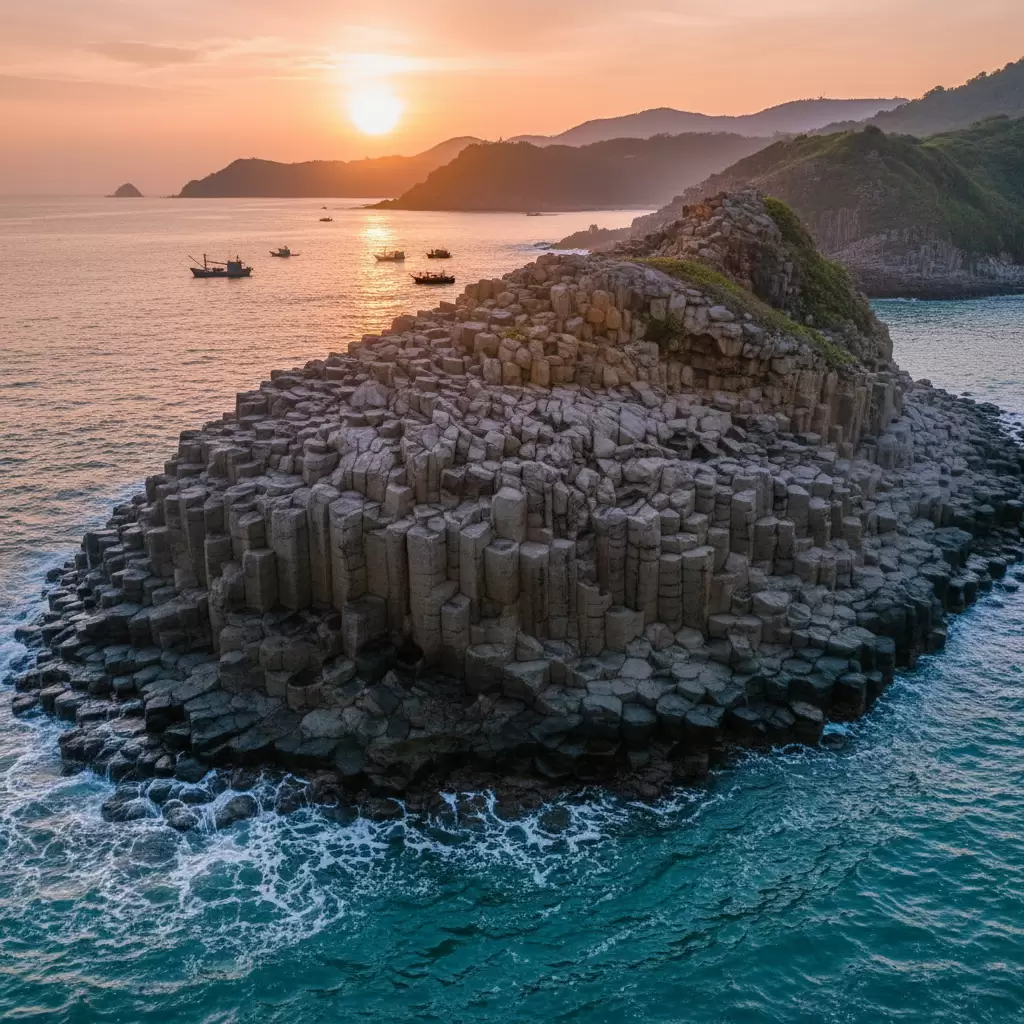 Ghềnh Đá Đĩa kỳ quan địa chất độc đáo với những cột đá bazan xếp chồng hoàn hảo