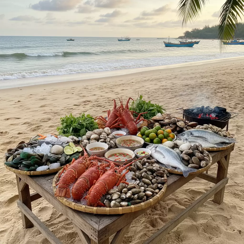 gemini_image_1767079567 Hải sản tươi ngon là đặc sản không thể bỏ qua khi đến du lịch Hải Tiến