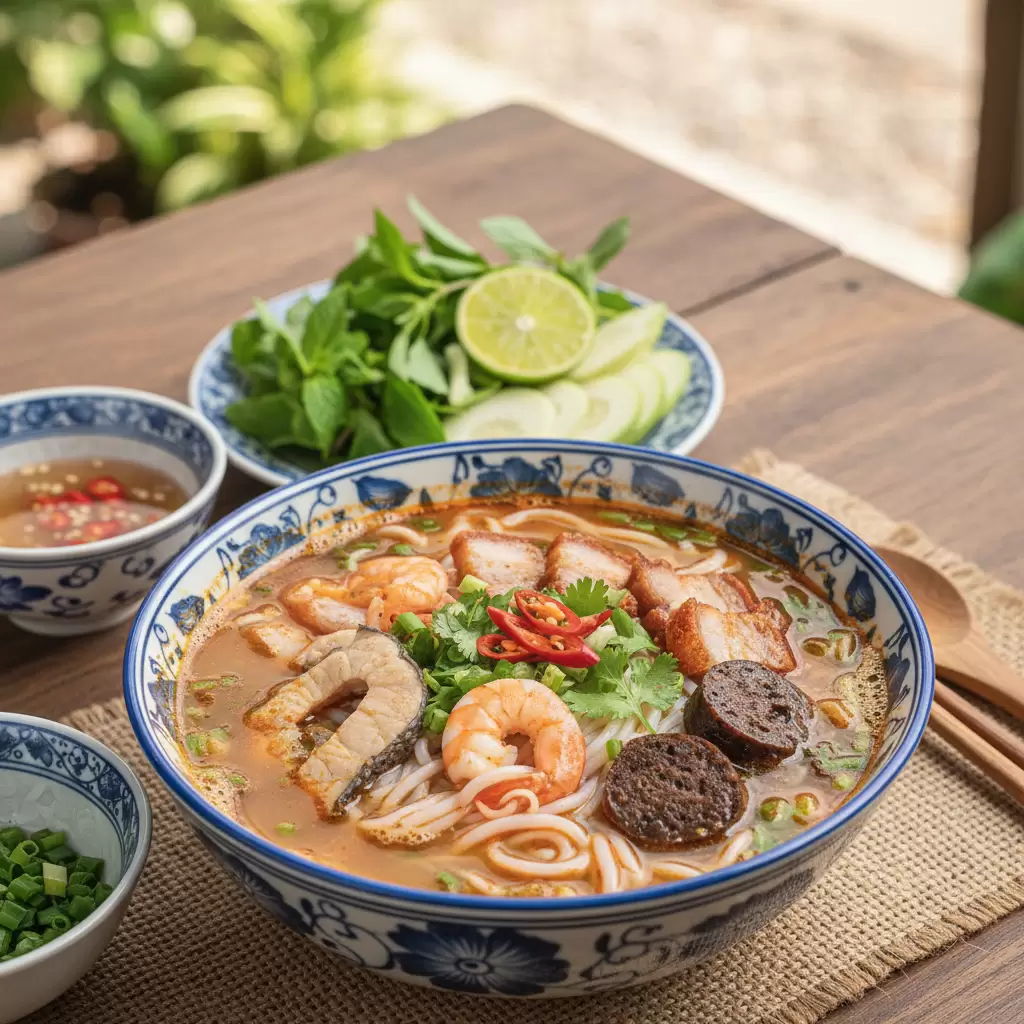 Bún nước lèo món ăn đậm đà hương vị Miền Tây không thể thiếu trong hành trình ẩm thực Bạc Liêu