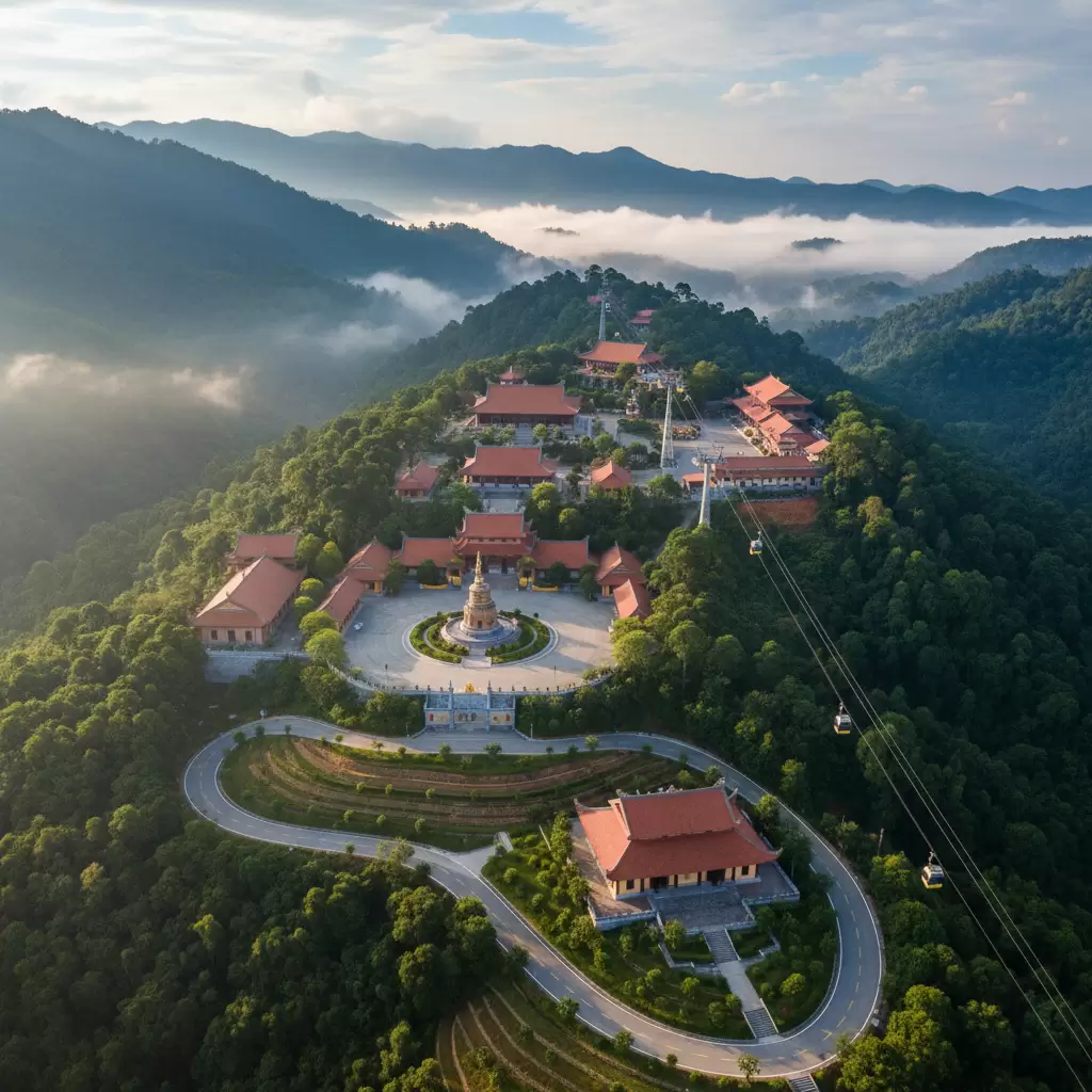 Thiền Viện Trúc Lâm Tây Thiên với kiến trúc uy nghi hài hòa giữa núi rừng Tam Đảo