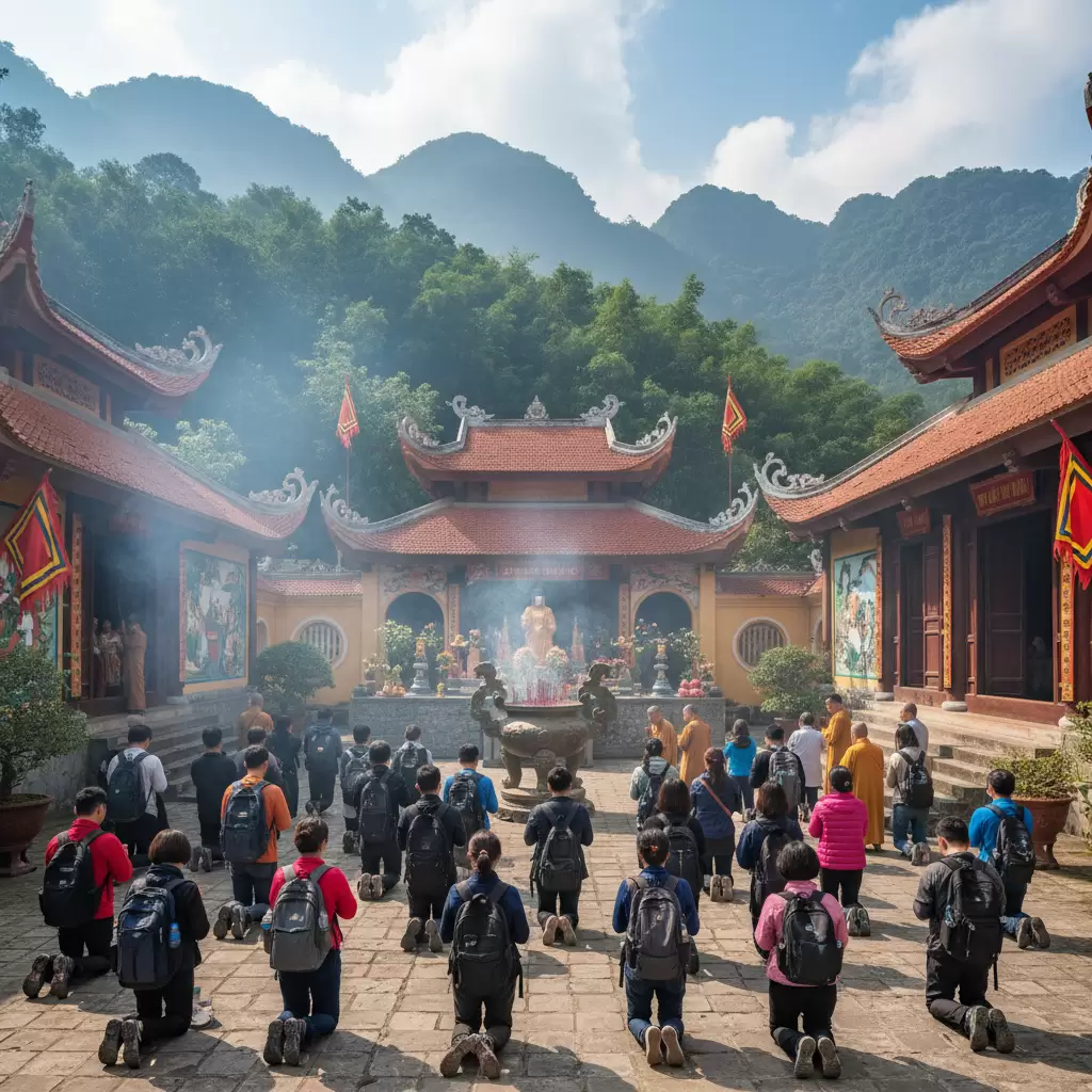 Du khách hành hương tại Đền Quốc Mẫu Tây Thiên điểm đến tâm linh quan trọng nhất